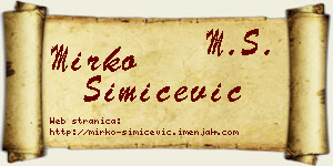 Mirko Simićević vizit kartica